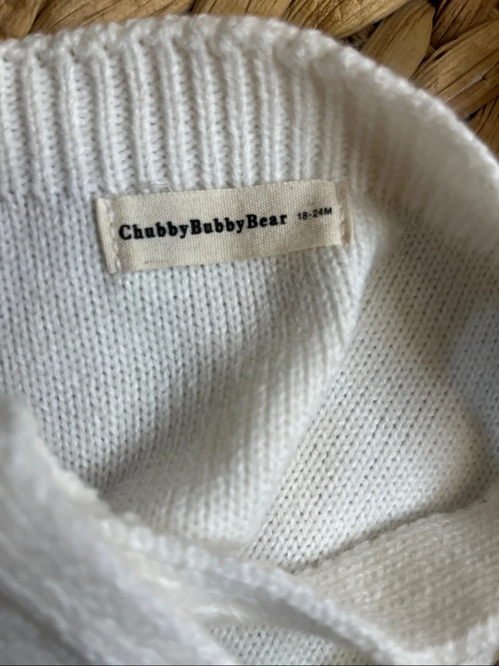 White Knit Baby Bubble Romper size 18-24 months